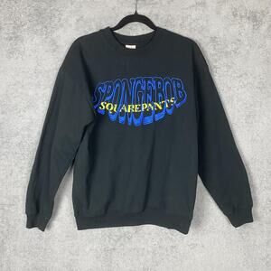 SpongeBob Sweatshirt F Is For Friends Graphic Pullover Black M Meme TikTok Viral
